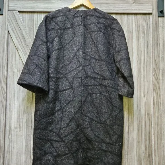 Eileen Fisher Petite Wool Alpaca Blend Coat Black/Gray